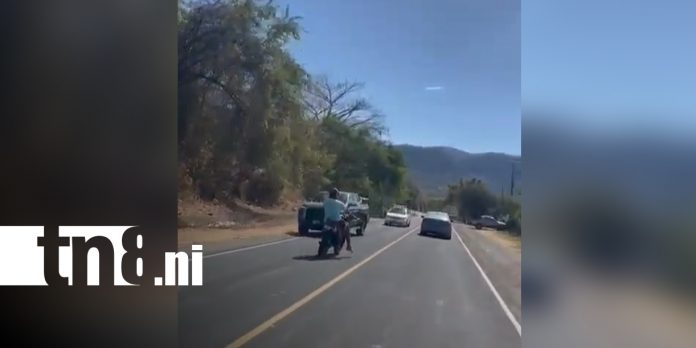 Foto: Motociclista presuntamente ebrio pone en riesgo a conductores y peatones en Rivas/TN8