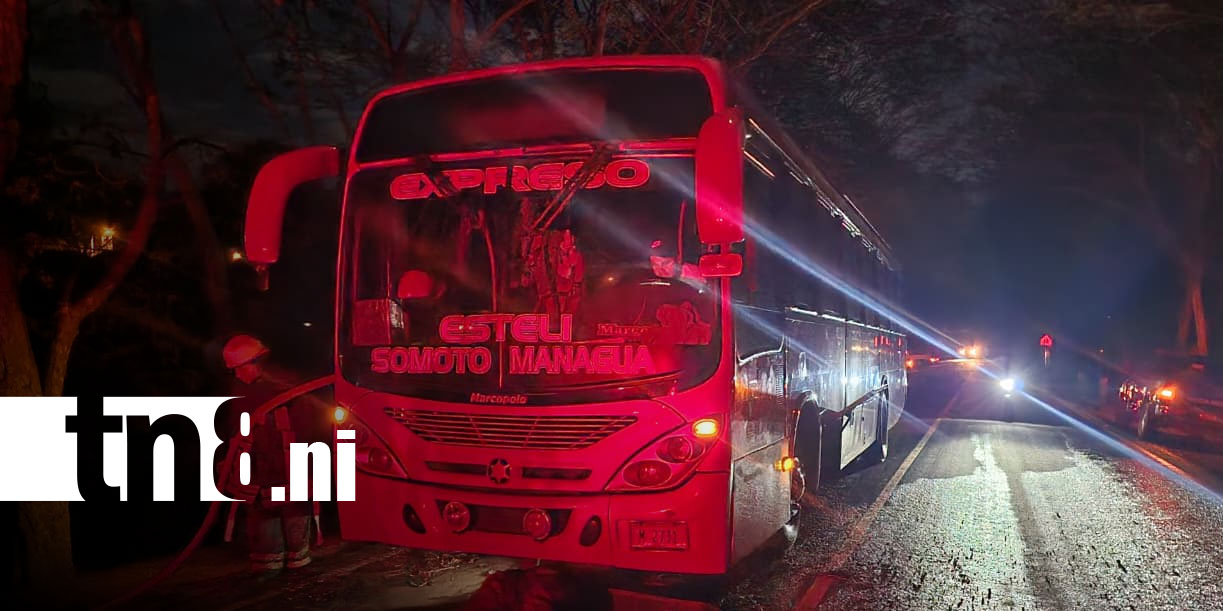 Foto: Bus casi se incendia en carretera Panamericana en Yalagüina/TN8