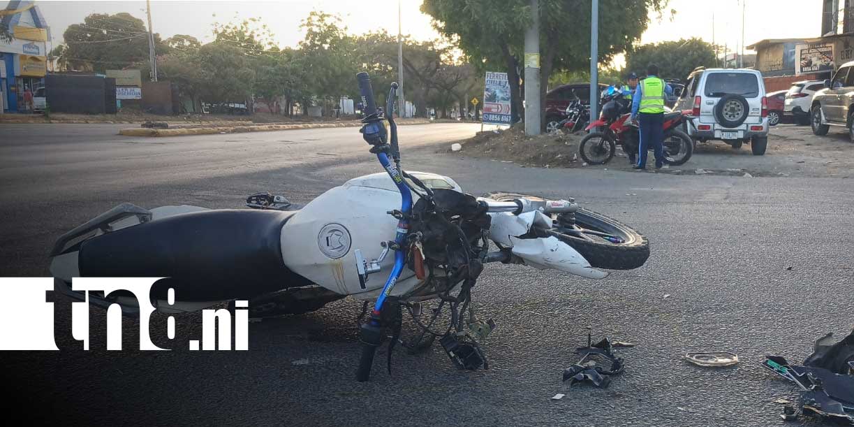 Foto: Colisión entre moto y camión deja un herido en Managua/TN8