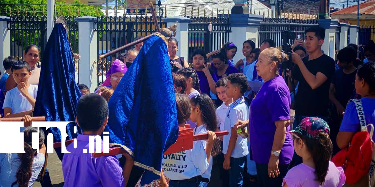 Foto: Familias acompañan viacrucis infantil en Rivas/Cortesía