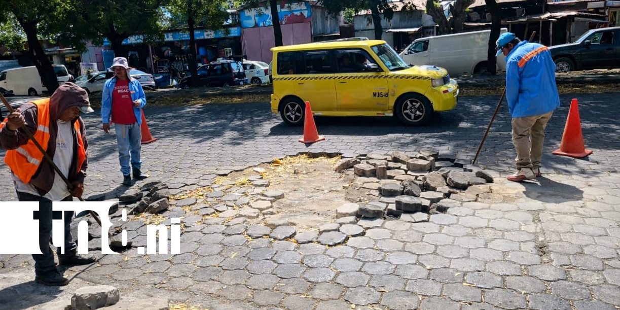 Foto: Reparan bache que afectaba a transportistas en Managua /TN8