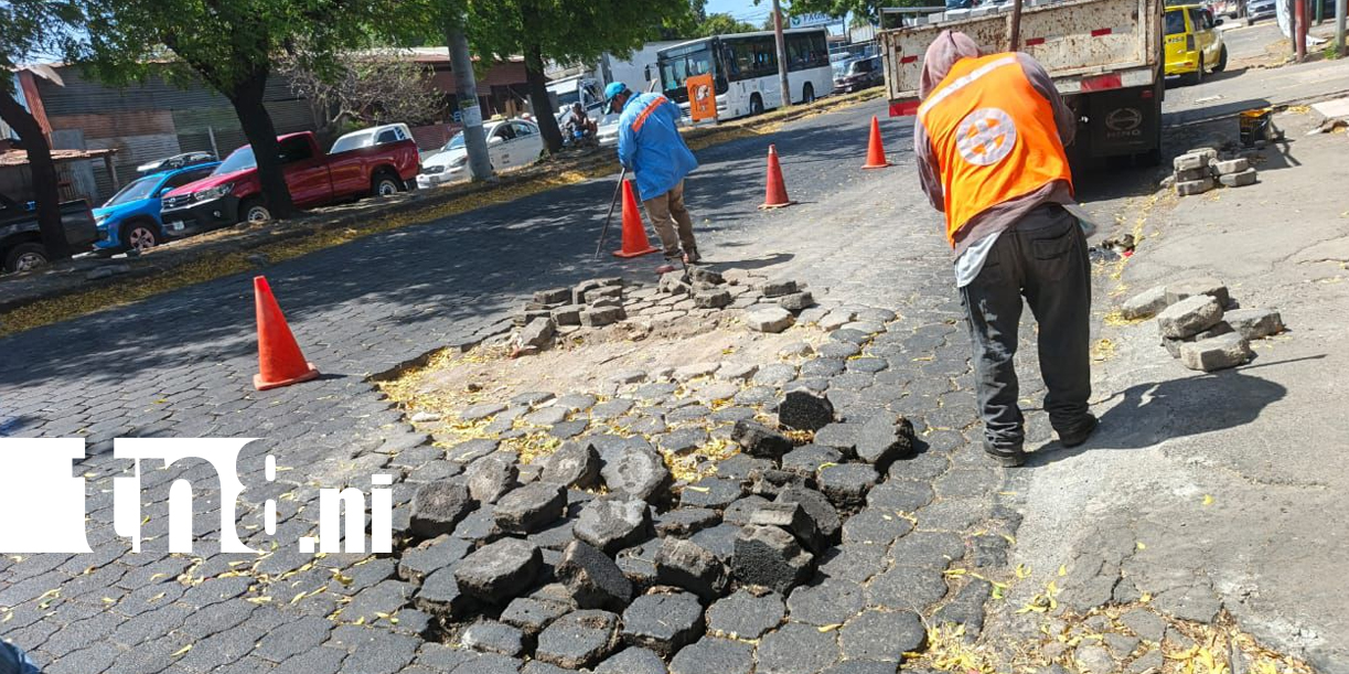 Foto: Reparan bache que afectaba a transportistas en Managua /TN8
