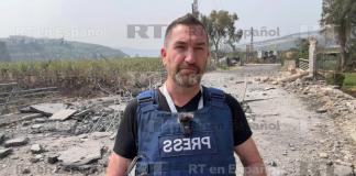 Foto: Reportero de RT sobrevive a bombardeo israelí/Cortesía