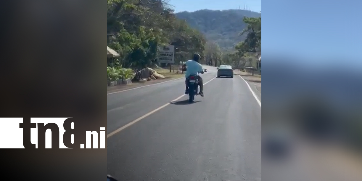 Foto: Motociclista presuntamente ebrio pone en riesgo a conductores y peatones en Rivas/TN8