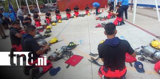 Foto: Formación continua de bomberos en Managua /TN8