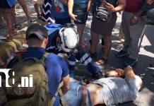 Motociclista herido tras fuerte choque contra bus en la pista Suburbana, Managua Foto: Lesionado en accidente vial en Pista Suburbana / TN8