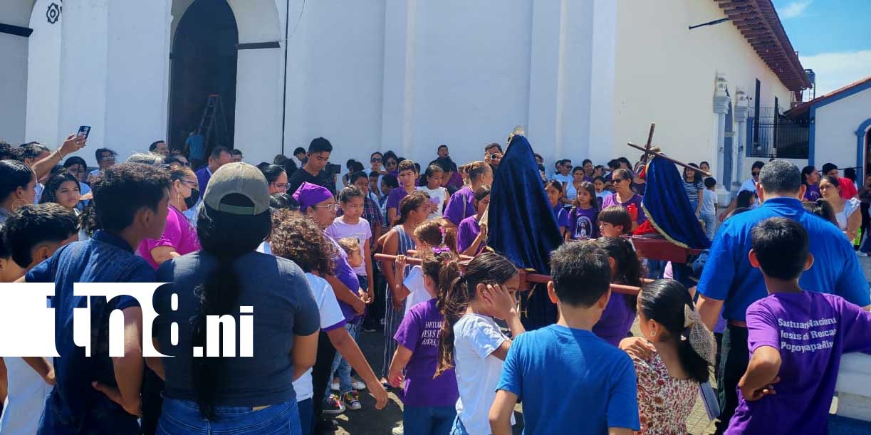 Foto: Familias acompañan viacrucis infantil en Rivas/Cortesía