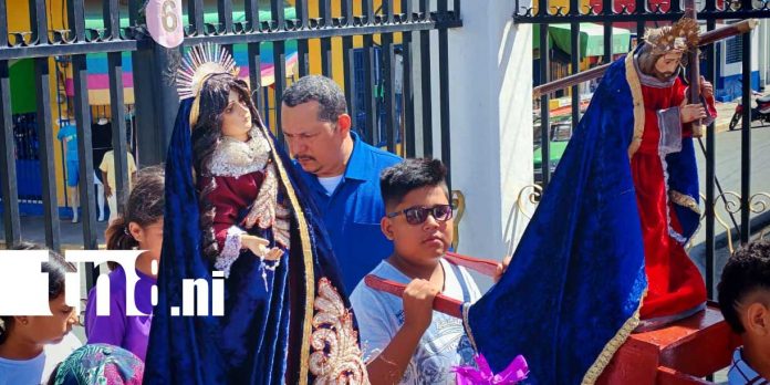 Foto: Familias acompañan viacrucis infantil en Rivas/Cortesía
