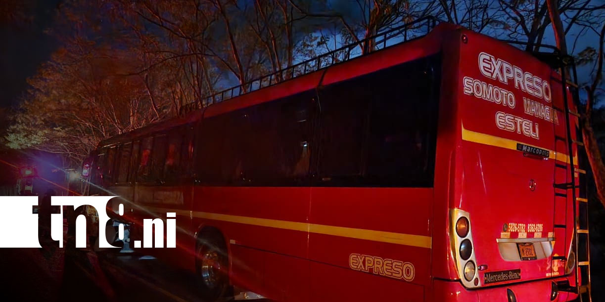 Foto: Bus casi se incendia en carretera Panamericana en Yalagüina/TN8