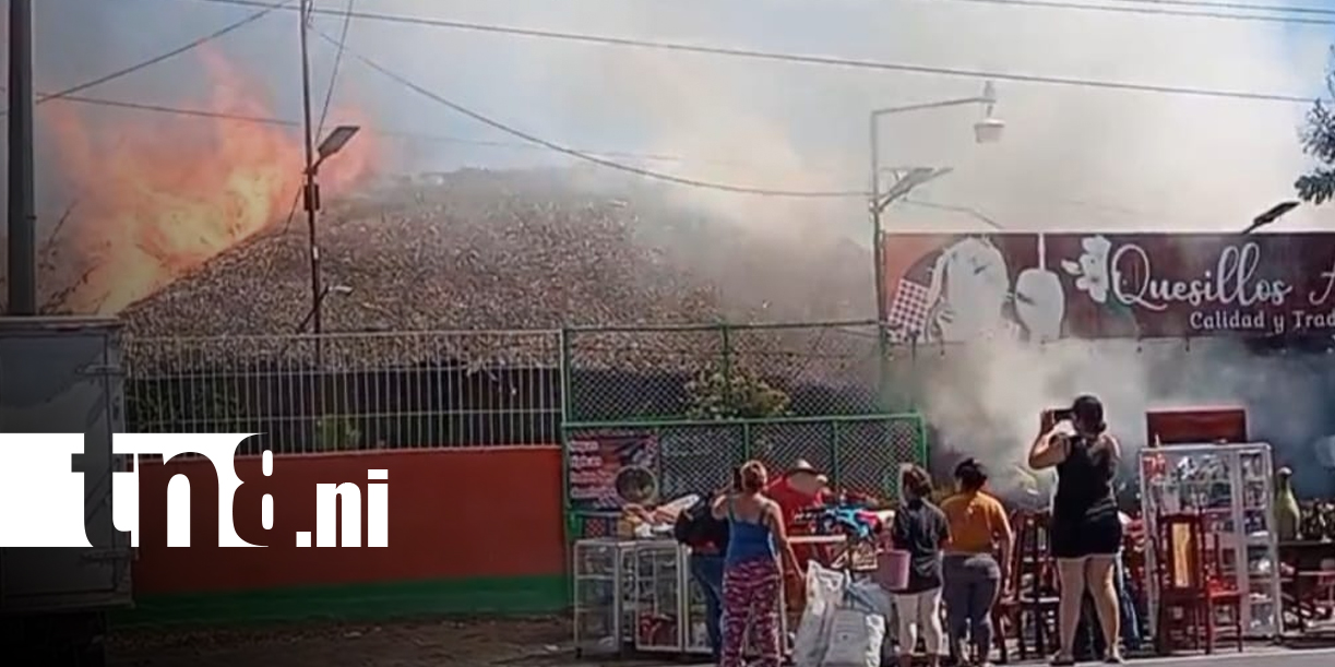 Foto: Voraz incendio en reconocido negocio de quesillos “Acacia” en Nagarote/ TN8