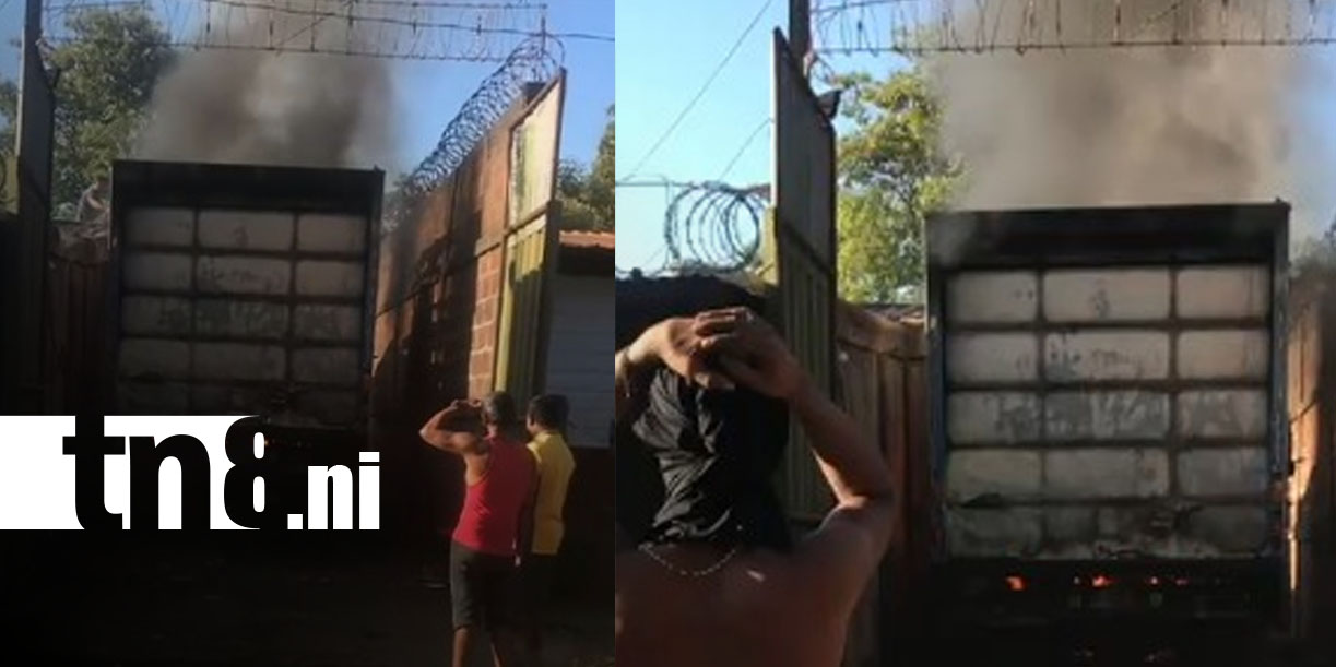 Foto: Incendio de camión genera tensión en Chinandega/TN8