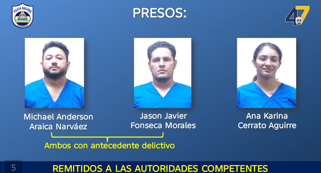 Foto: Sujetos presos por cocaína en Nicaragua 