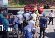 Tres lesionados tras choque entre camiones en Diriomo Foto: Accidente con tres lesionados en Diriomo / TN8