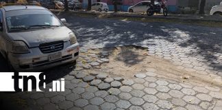 Foto: Gran hoyo cerca del Hospital Manolo Morales, en Managua / TN8