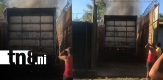 Foto: Incendio de camión genera tensión en Chinandega/TN8