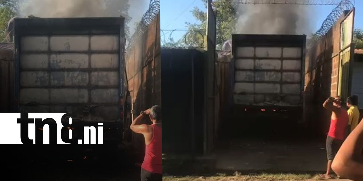 Foto: Incendio de camión genera tensión en Chinandega/TN8