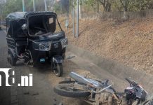 Choque entre microbús, caponera y motocicleta en Ticuantepe: 6 lesionados Foto: Accidente de tránsito en Ticuantepe / TN8