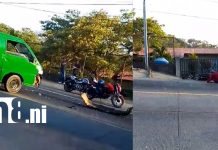 Motorizado lesionado tras fuerte choque en carretera vieja a León Foto: Motorizado grave tras violento choque en la carretera vieja a León /TN8
