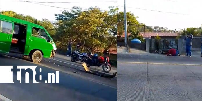 Foto: Motorizado grave tras violento choque en la carretera vieja a León /TN8