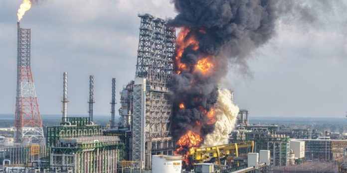 Foto: Llamas generan alerta en refinería estratégica de México /Cortesía
