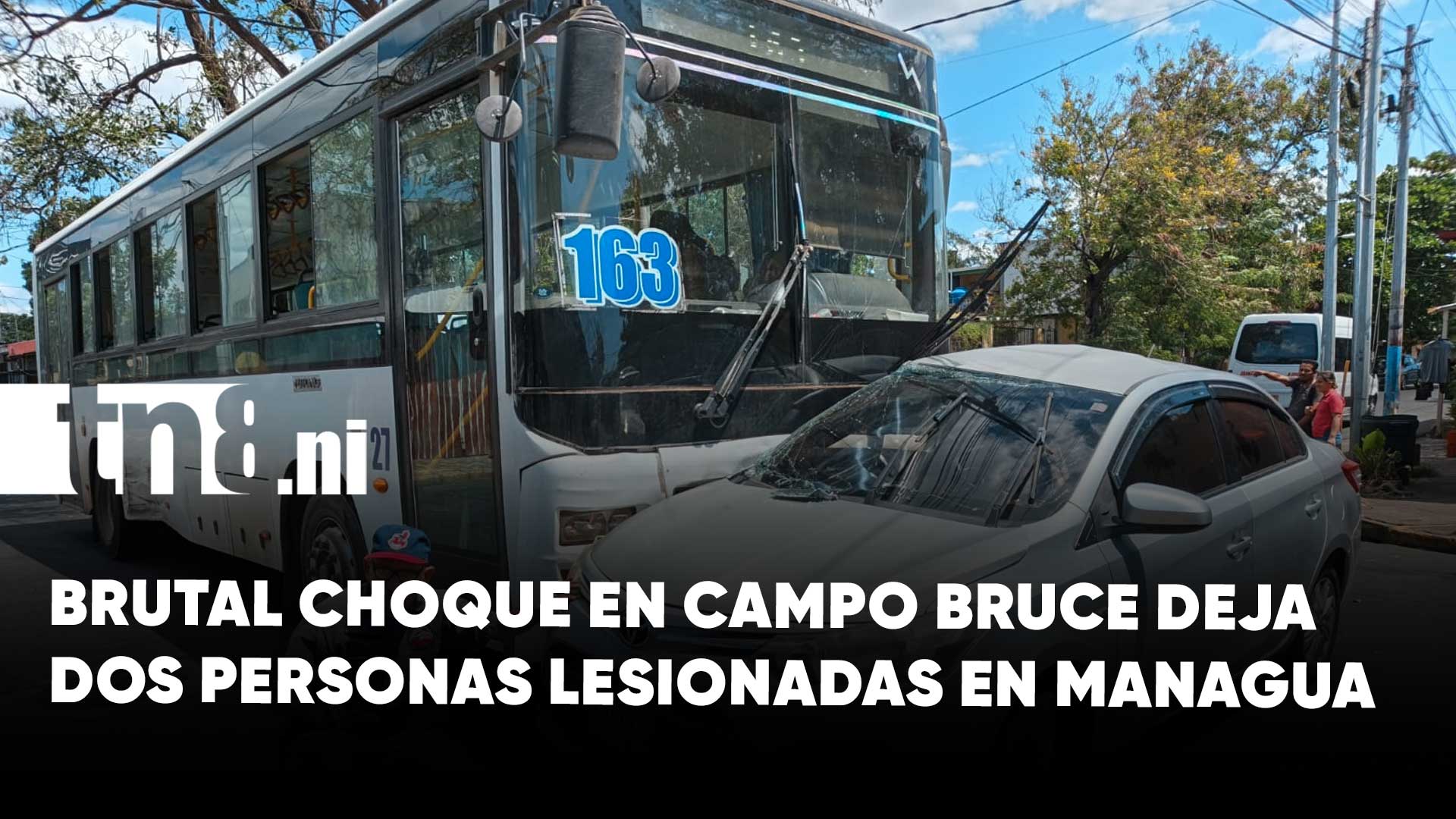Bus de la ruta 163 se salta señal de alto y colisiona con vehículo en ...