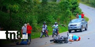 Foto: Accidente entre motocicletas deja lesionados en Wiwilí/TN8