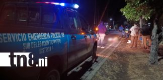 Foto: Motociclista pierde el control al intentar evadir retén en carretera a Ticuantepe/TN8