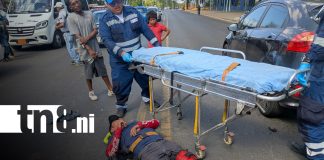 Foto: Motociclista lesionado tras colisionar con dos vehículos en Managua/TN8