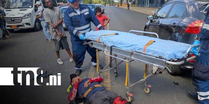 1 Foto: Motociclista lesionado tras colisionar con dos vehículos en Managua/TN8