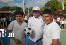 Entregan mejoras en cancha multiuso del barrio Modesto Marín en Nandaime Foto: Nueva cancha en Nandaime/TN8