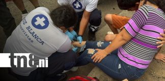 Foto: Accidente en Juigalpa deja motociclista y su hijo lesionados/TN8