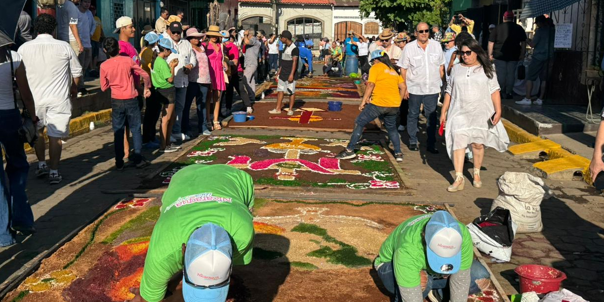 Foto: Fe, creatividad y tradición se reflejan en las alfombras pasionarias de Sutiaba/Cortesía