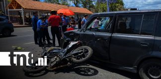 Foto: Motociclista herido en choque en Managua/ TN8