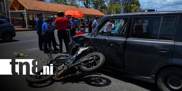 Foto: Motociclista herido en choque en Managua/ TN8