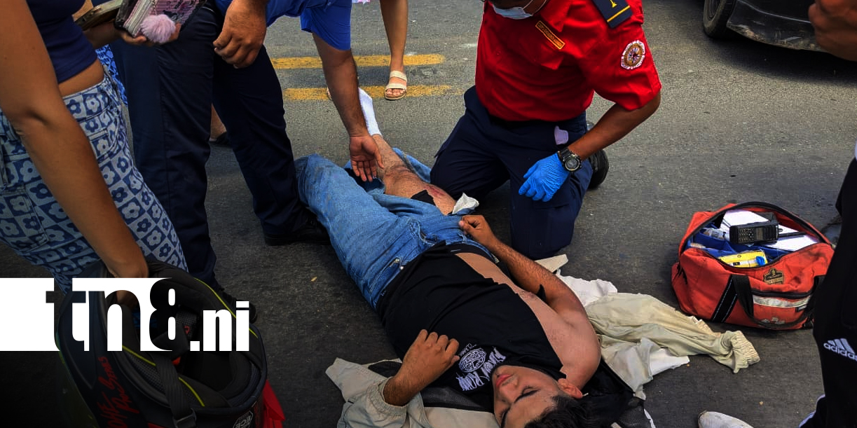 Foto: Motociclista herido en choque en Managua/ TN8