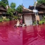Foto: ¿Alerta en Indonesia?: Calles teñidas de rojo intenso /Cortesía