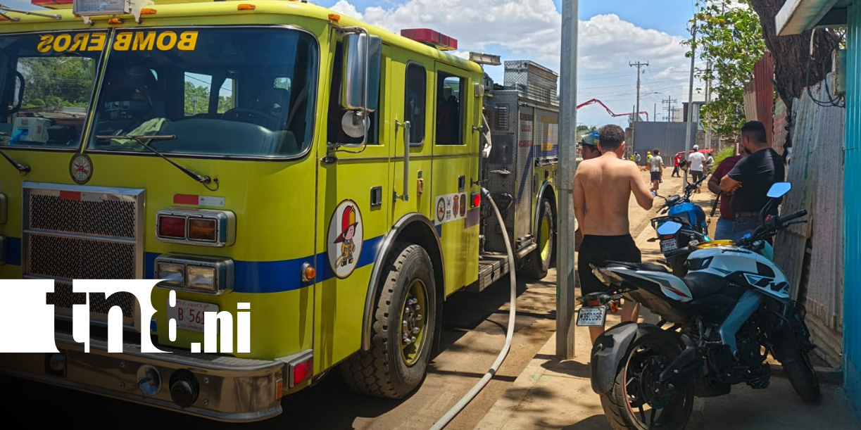Foto: Incendio en el barrio Hilario Sánchez, Managua / TN8