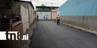 Foto: Mejoras de calles en el barrio 15 de Mayo, en Managua / TN8