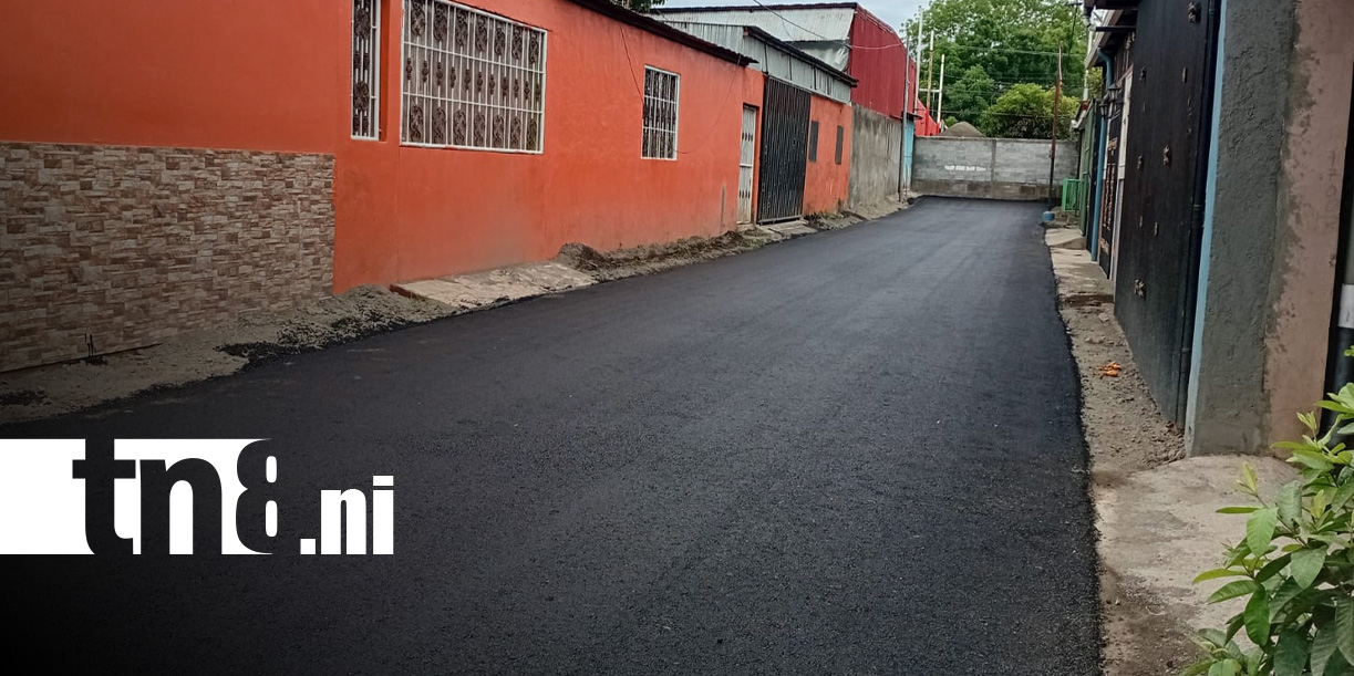 Foto: Mejoras de calles en el barrio 15 de Mayo, en Managua / TN8