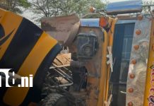 Chinandega: Vuelco de bus en Somotillo deja momentos de pánico entre pasajeros