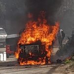 Fuego consume caponera en Ticuantepe, conductor pierde su sustento diario Foto: Llamas consumen caponera en Ticuantepe /TN8
