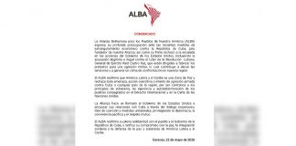 Foto: ALBA expresa preocupación por medidas de Estados Unidos contra Cuba/Cortesía