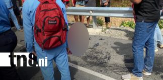 Foto: Muere joven en violento choque entre motocicleta y camioneta en Rivas/TN8