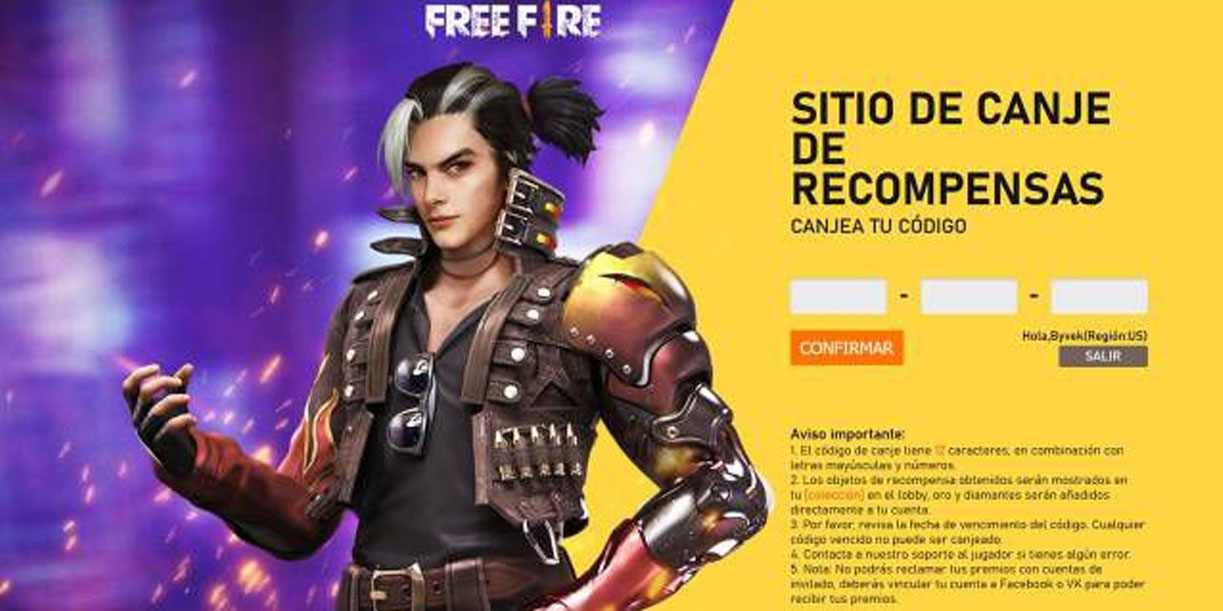 Foto: Free Fire regala códigos con diamantes y skins gratis/ Cortesía
