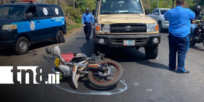 Foto: Motociclista resulta lesionado en carretera Juigalpa –El Rama/TN8