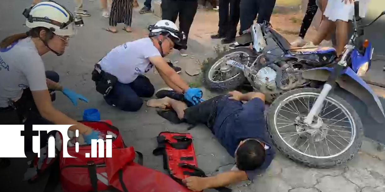Foto: Fuerte choque entre taxi y motocicleta deja un lesionado en Estelí/TN8