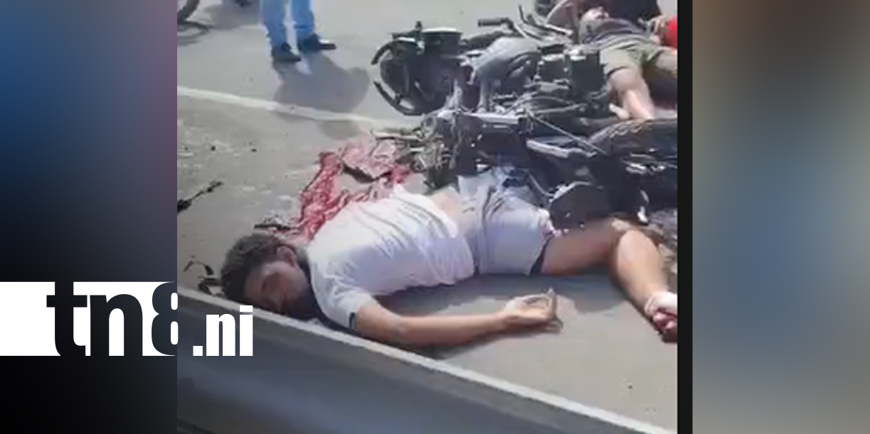 Foto: Muere joven en violento choque entre motocicleta y camioneta en Rivas/TN8