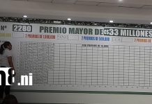 Granada gana premio mayor de C$33 millones en sorteo extraordinario de la Lotería Nacional Foto: Premio mayor de C$33 millones cae en Granada durante sorteo nacional/TN8