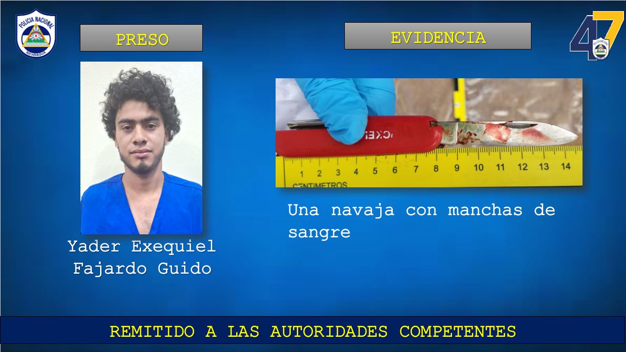 Foto: Presentan al autor de homicidio de La Reina Mengueña en Chontales / TN8