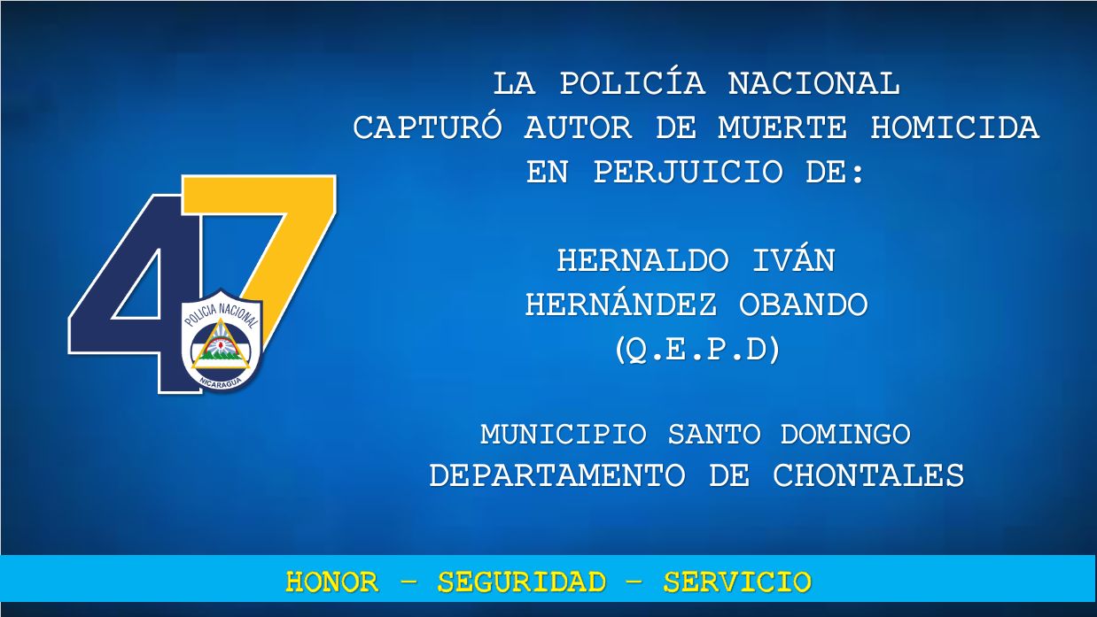 Foto: Presentan al autor de homicidio de La Reina Mengueña en Chontales / TN8